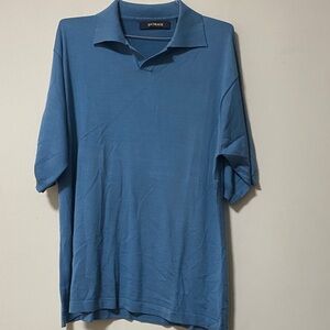 Bachrach short-sleeve knitted polo shirt in blue